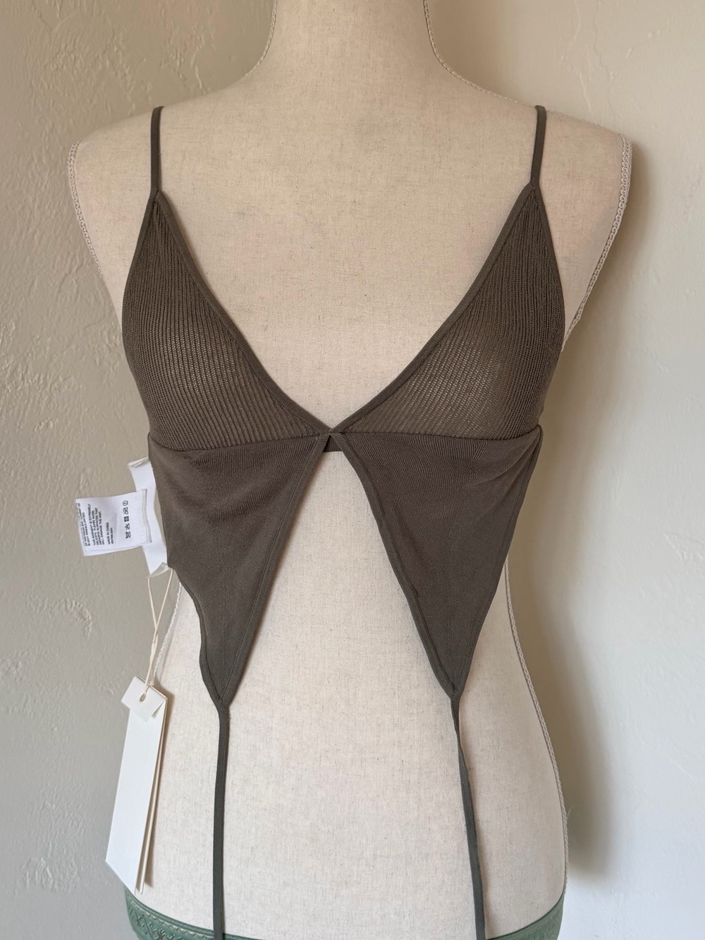 NWT Dion Lee Modular Mesh Butterfly Bra in Slate [S]
